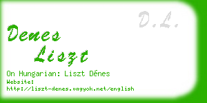 denes liszt business card